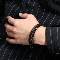 Men's Beaded Leather Bracelets