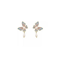 Sweet Pink Butterfly Earrings Fashion Jewelry for Women Girls Dainty Accessories