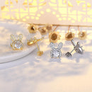 Rabbit Ear Crystal Stud Earrings