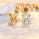 Rabbit Ear Crystal Stud Earrings