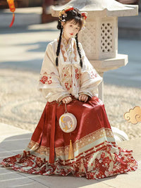 Autumn Ming-Style Mamianqun Hanfu Dress for Chinese New Year Clothes