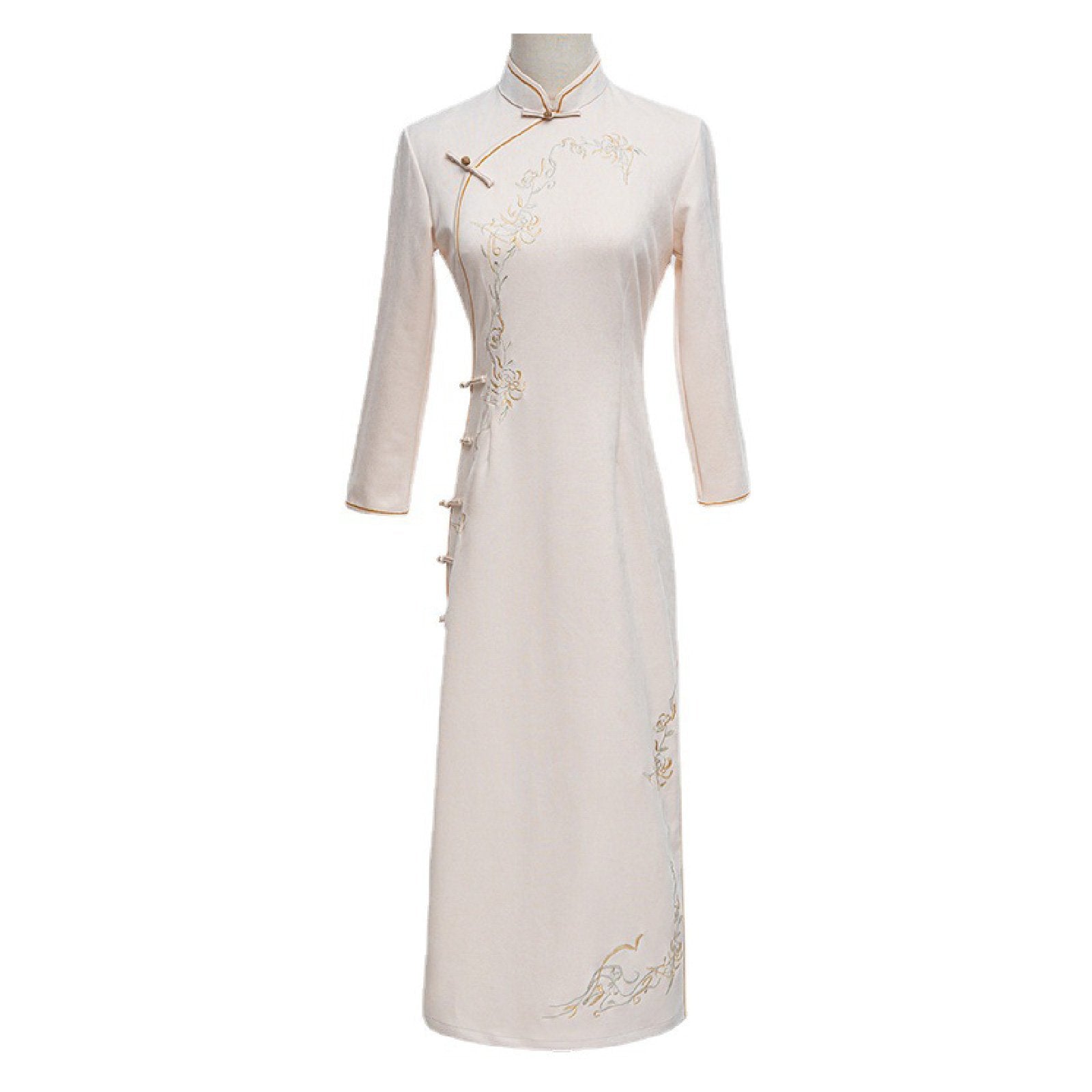 Retro Embroidered Slim Traditional Dress