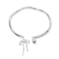 Bangle Bowknot Bells Bracelet Korean Opening Wrist Chain Women Silver Bracelet