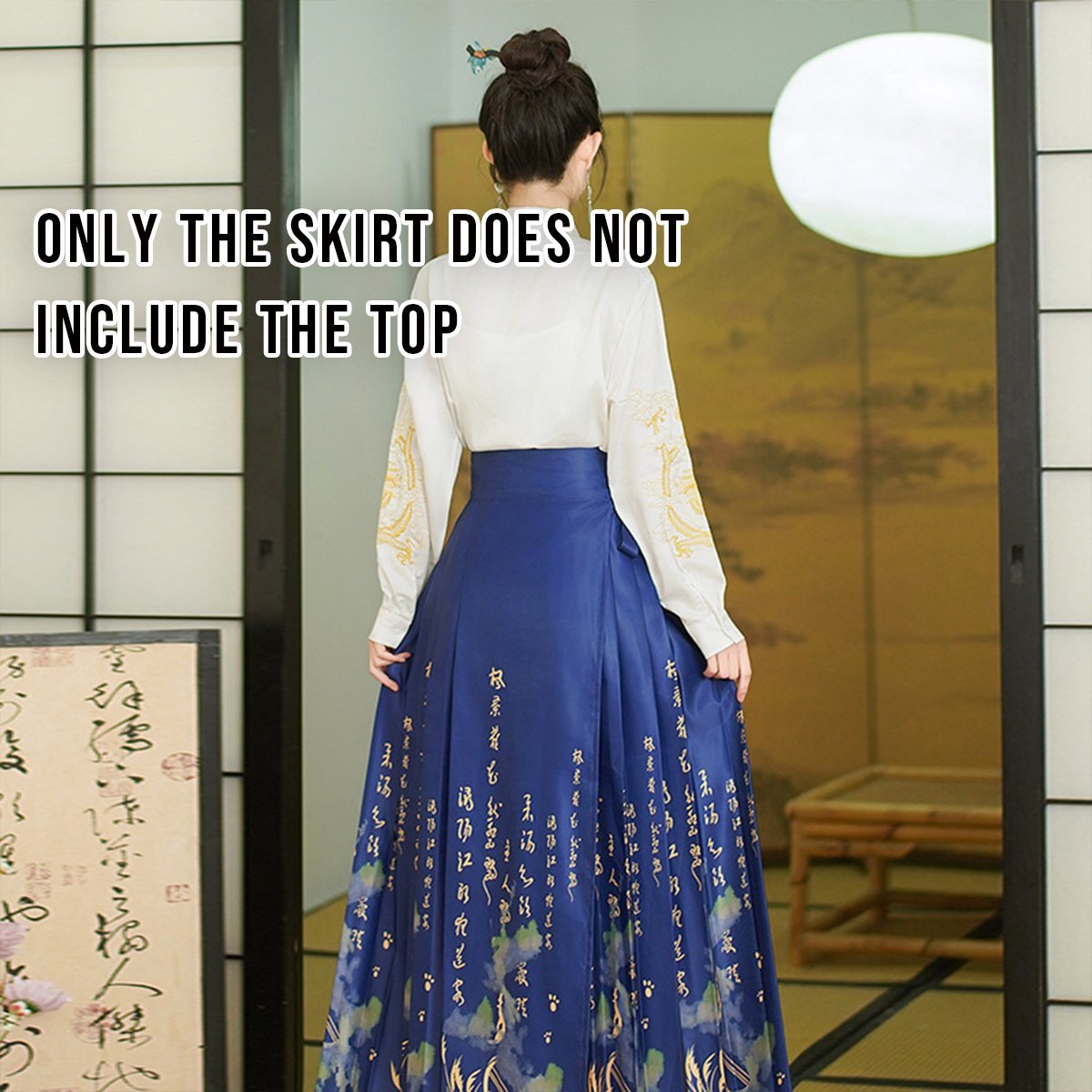 Chinese Horse Face Skirt Womens Long Hanfu Traditional Half Body Skirt