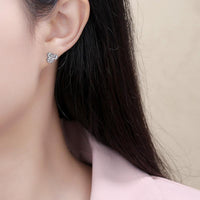 Mouse Head Crystal Stud Earrings