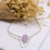 Purple Crystal Pendant Pearl Necklace Elegant Fashion Jewellery Trendy