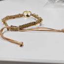 Adjustable Gold Pearl Bracelet Accessory Stylish Hand-Woven Pearls Wrist Chain