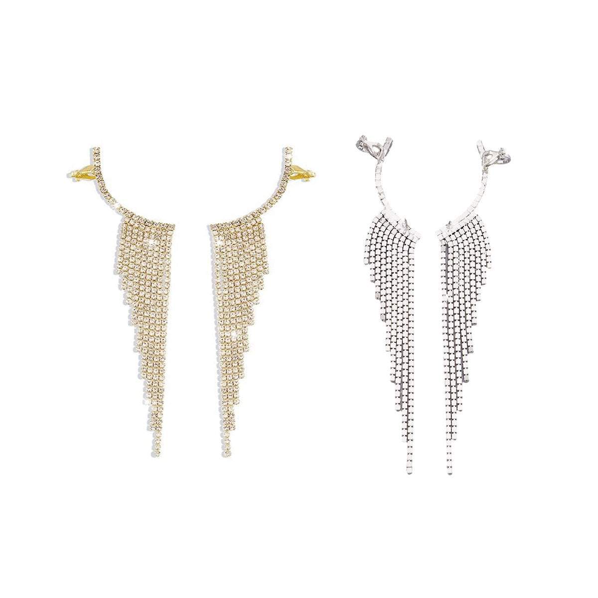 Rhinestone Tassel Earrings