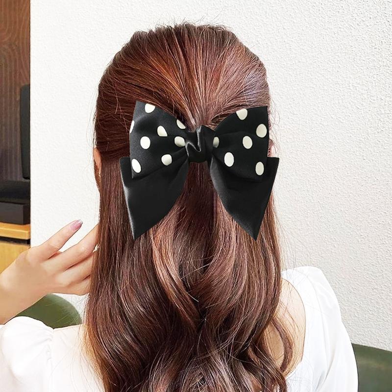 Polka Dot Bow Hair Clips