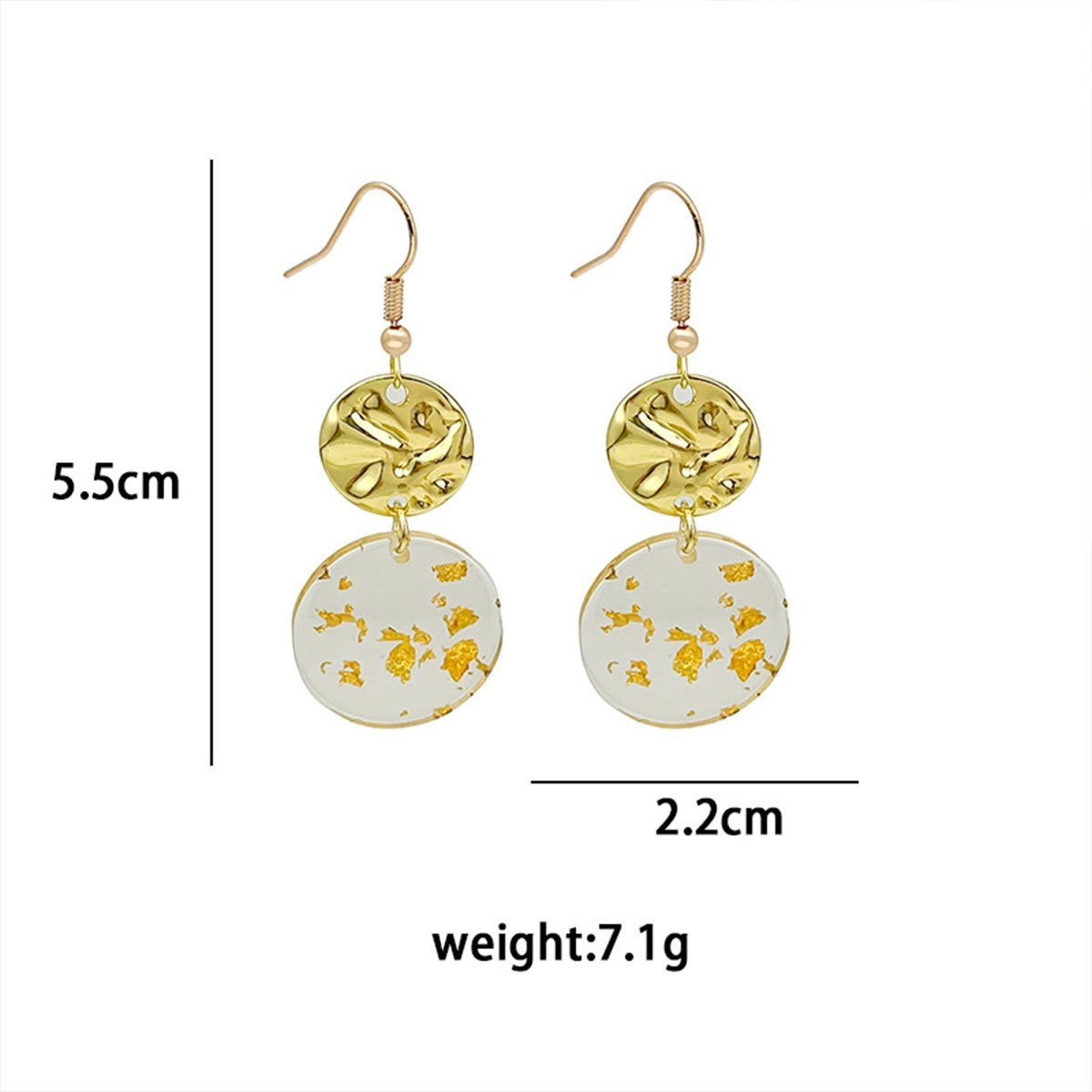 Chinese Vintage Acrylic Round Pendant Long Earrings Fashion Jewelry for Women