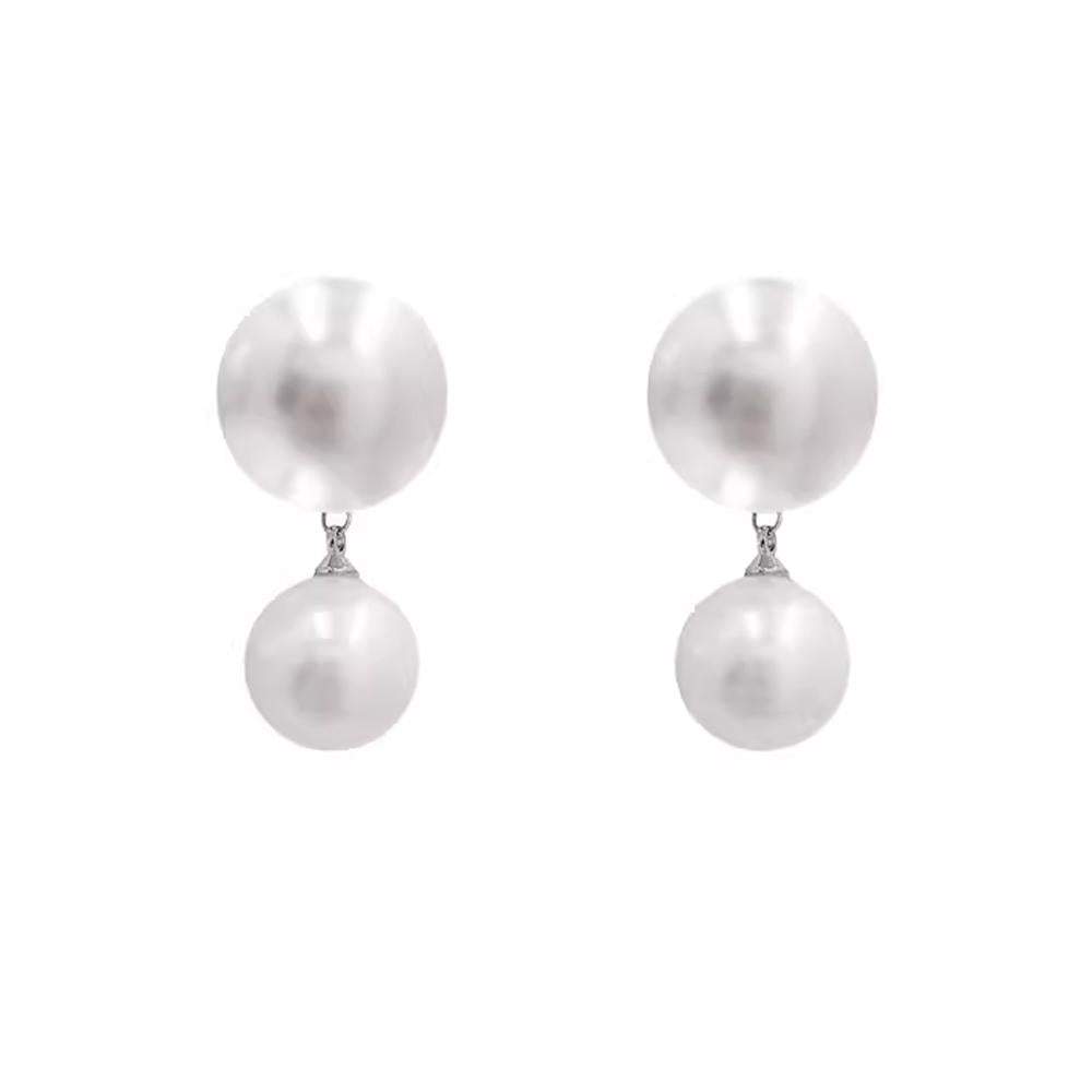 Double Pearl Statement Earrings