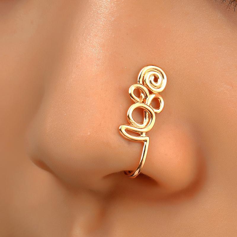 Copper Nose Rings with Rhinestones