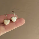 Stylish Milk White Earrings for Women Fashionable Simple Ear Studs and Hooks