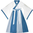 Kids Hanfu Chinese Costumes Blue Long Robe