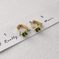 Green Lucky Grass Ear Cuff Simple Earrings for Girls Fashion Jewelry Accessories