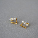 Small Simple Geometric Pattern Stud Earrings for Girls Stylish Everyday Jewelry