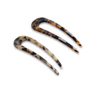 2Pcs U-Shape Hair Clips Stick Tortoise Shell Hairstyle Hair Pin Hair Accessories