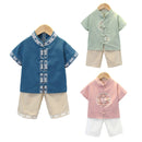 Boys Short Sleeve Hanfu Shorts Two Piece Set