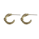 Knotted C-Shaped Double Layer Metal Earrings Alloy Fashion Jewelry for Women