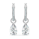 Exquisite Teardrop Drop Earrings with Cubic Zirconia Accents Women 925Silver