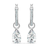 Exquisite Teardrop Drop Earrings with Cubic Zirconia Accents Women 925Silver