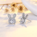 Rabbit Ear Crystal Stud Earrings