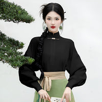 Women's Jiangshan Scenic Print Horsehair Skirt Set