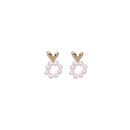 Retro Pearl Heart Earrings Simple Fashion Jewelry Romantic Accessory