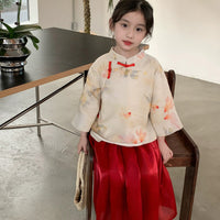 Girls Two-Piece Hanfu New Year Dress