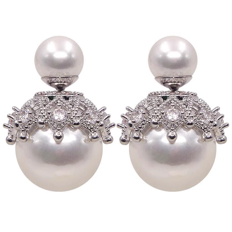 Pearl and Rhinestone Earrings