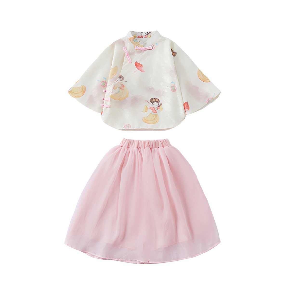 Girls Two-Piece Hanfu Clothing Set