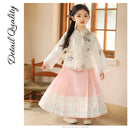 Girls' Floral Modern Hanfu Set