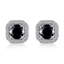 1 Pair Brilliant Square Cut Cubic Zirconia Stud Earrings Stainless Steel E135 7Clours