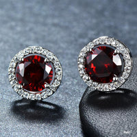 Round Zircon Earrings