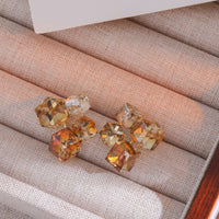 3D Square Stud Earrings for Women Fashion Jewellery Elegant Stereoscopic Design