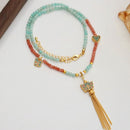 New Chinese Butterfly Pendant Beaded Necklace with Fringe Exquisite Fashion