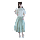 Mint Green Women's New Modern Hanfu Set