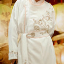 Boys' Hanfu Male Dress - Traditional White Embroidered Costume