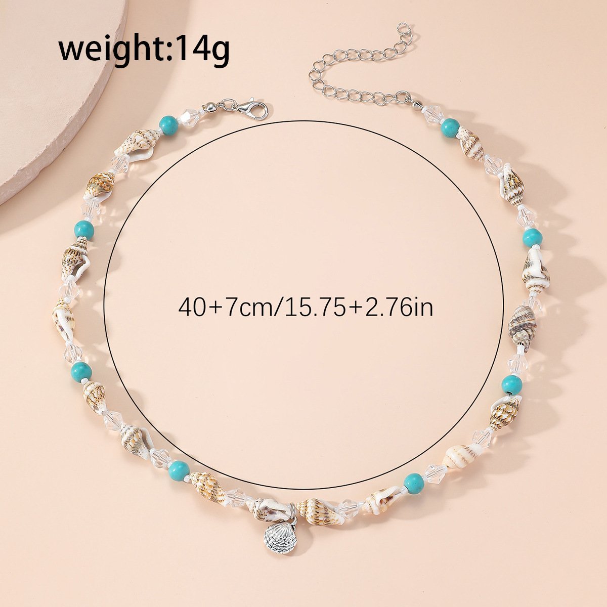 Sea Shell Conch Starfish Anklet Necklace Set for Women Beach Jewelry Gift