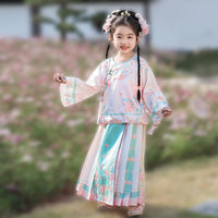 Girls Hanfu Two Piece Cultural Dress Set