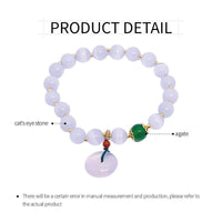 Beaded Bracelet Women Peace Buckle Lotus Pendant Beads Bracelet Hand Jewelry