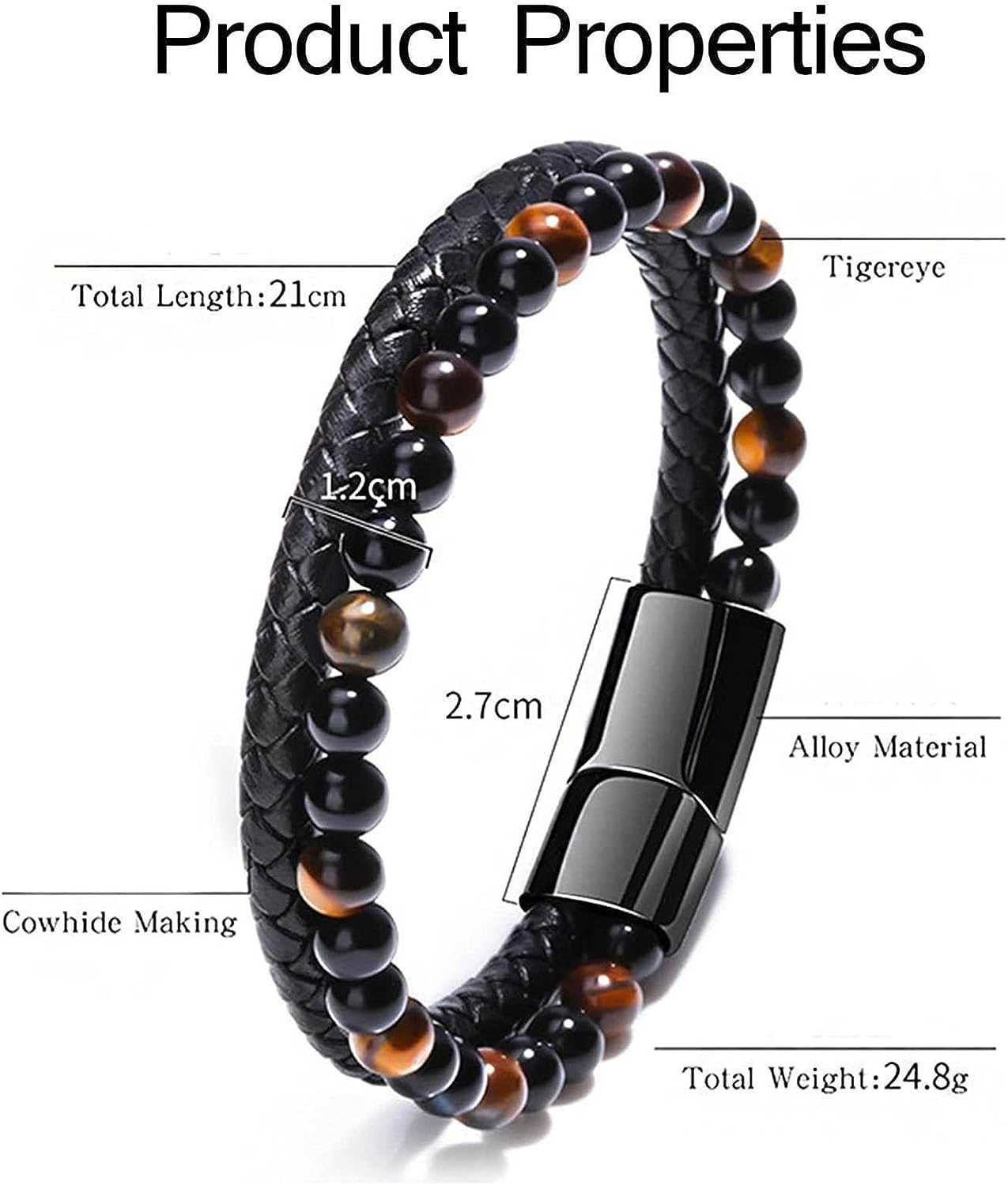 Men's Beaded Leather Bracelets