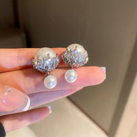 Pearl and Rhinestone Earrings