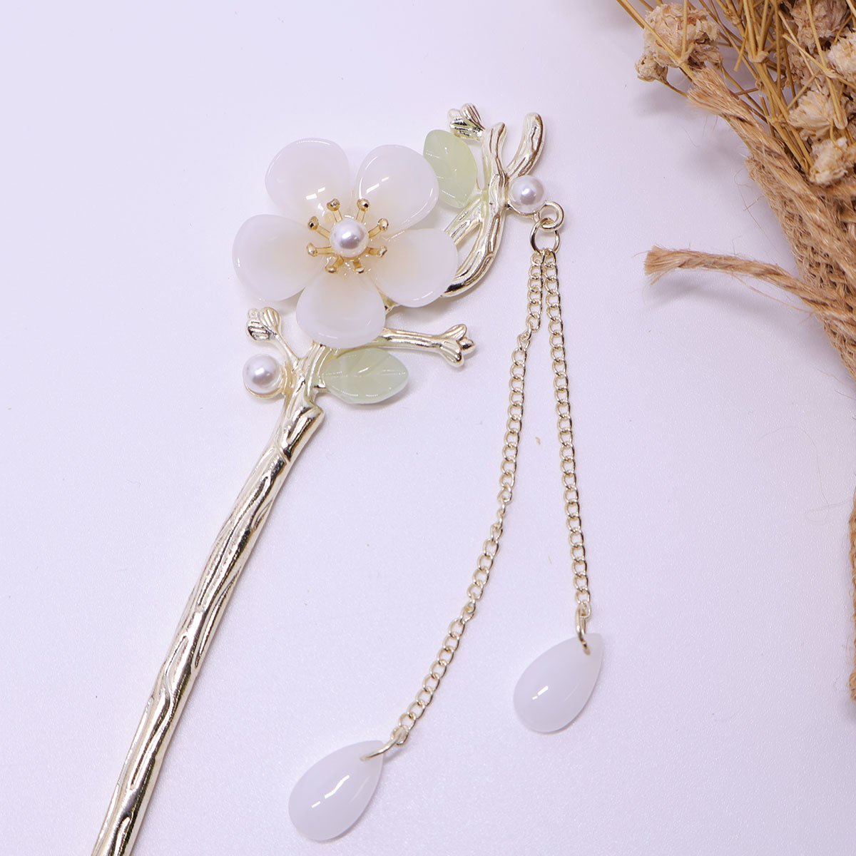 Chinese Style Flower Hairpin Fringe Headdress Hanfu Accessories Women