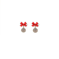 Christmas Red Bow Stud Earrings Festive Fashion Jewellery Women Girls Gift