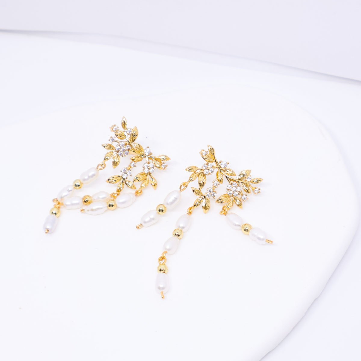 Zircon Tassel Millet Bead Earrings Fashion Jewellery Women Trendy Elegant