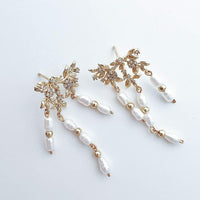 Zircon Tassel Millet Bead Earrings Fashion Jewellery Women Trendy Elegant