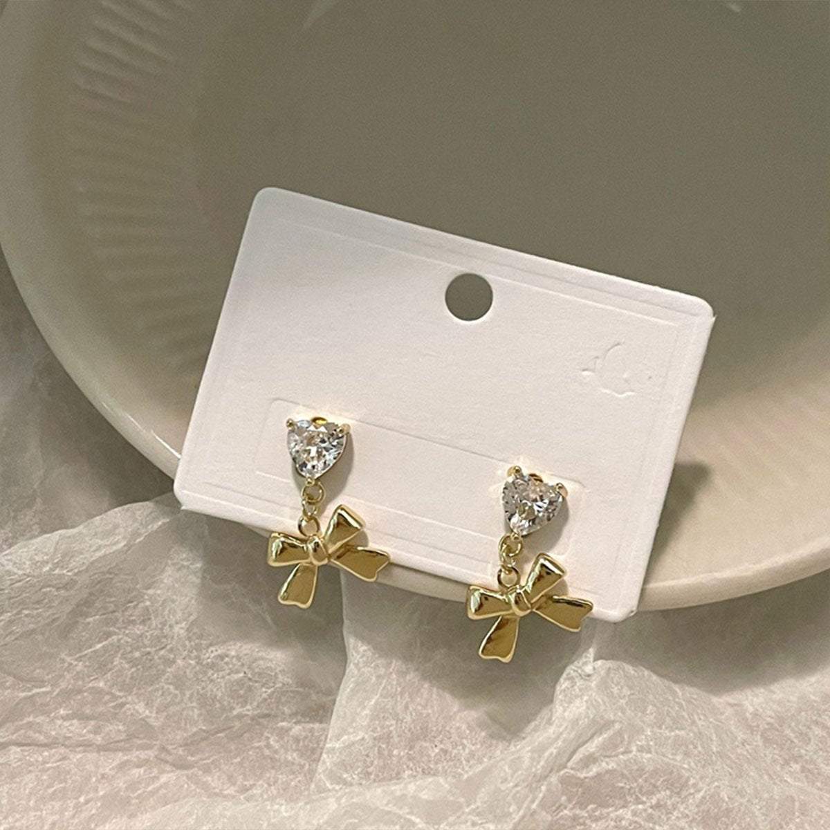 High-End Bow Earrings for Women Elegant Simple Fashion Jewelry Niche Design