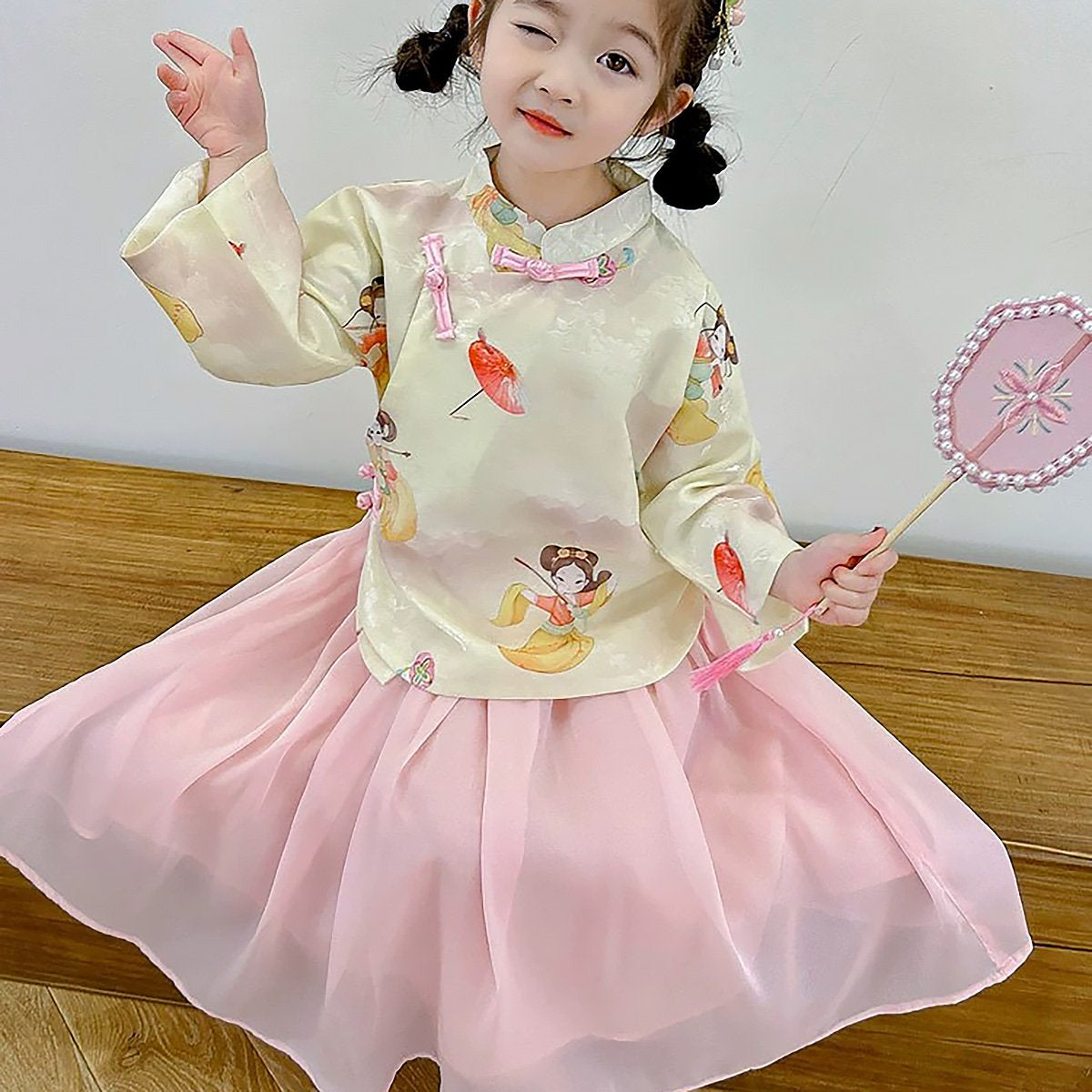 Girls Two-Piece Hanfu Clothing Set