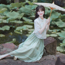 Mint Green Women's New Modern Hanfu Set